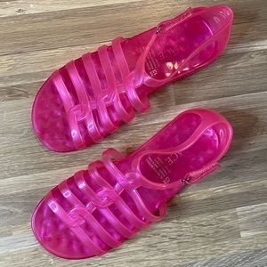 Pink jelly sandals girls size 13